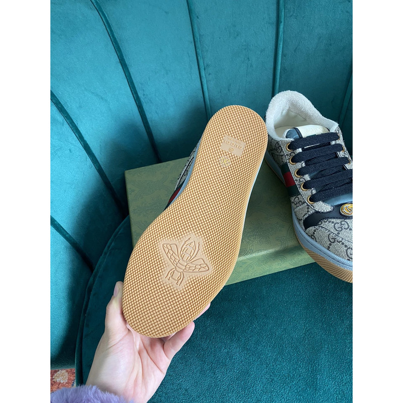 g*u*i screener gg sneaker beige and ebony gg S*p*e canvas