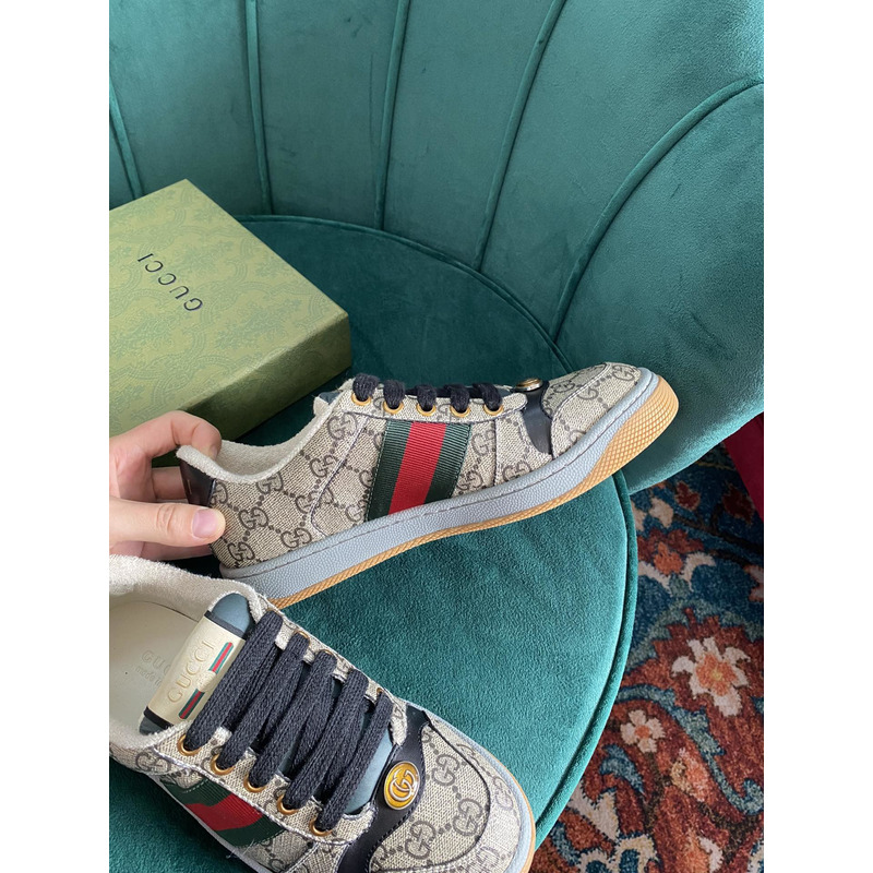 g*u*i screener gg sneaker beige and ebony gg S*p*e canvas