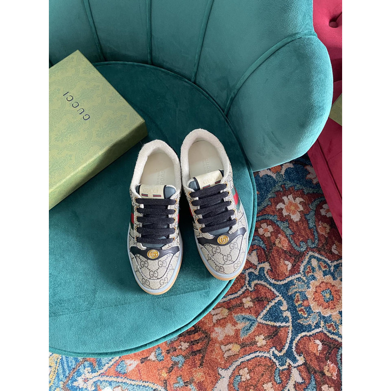 g*u*i screener gg sneaker beige and ebony gg S*p*e canvas