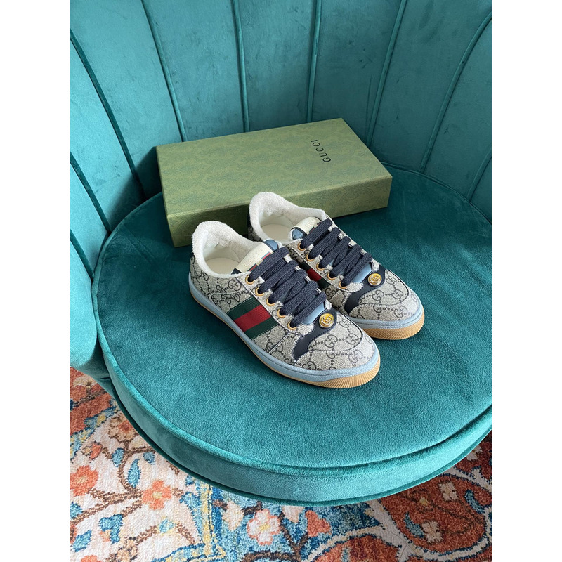 g*u*i screener gg sneaker beige and ebony gg S*p*e canvas