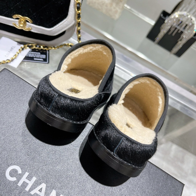Ch*el pony style calfskin mules black