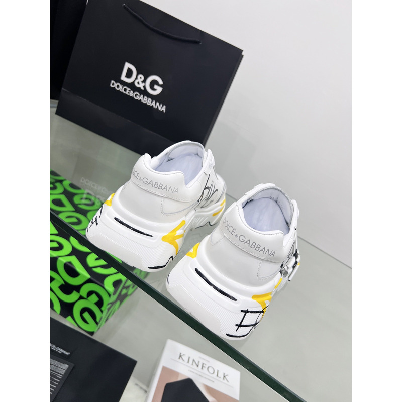 Dolce & Gabbana Daymaster Sneakers in Nappa Calfskin White & Yellow