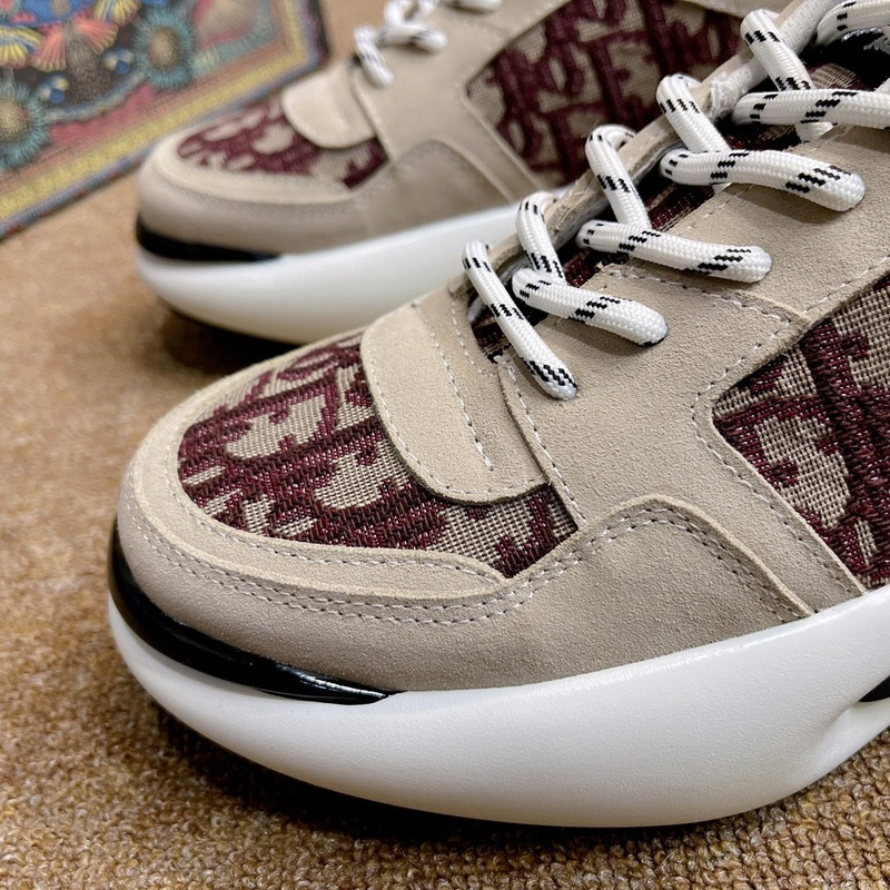 D*or summer new breathable canvas daddy shoes leather printing mesh shoes red