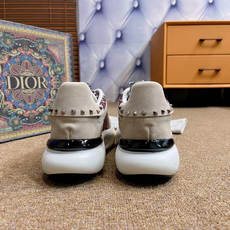 D*or summer new breathable canvas daddy shoes leather printing mesh shoes red