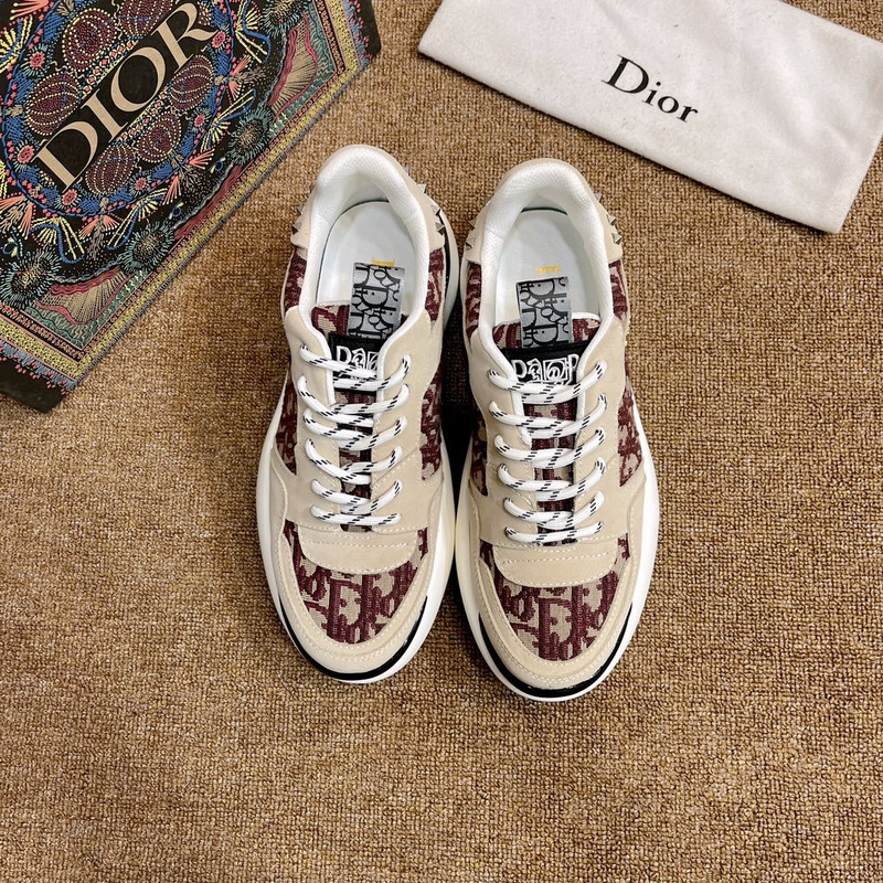 D*or summer new breathable canvas daddy shoes leather printing mesh shoes red