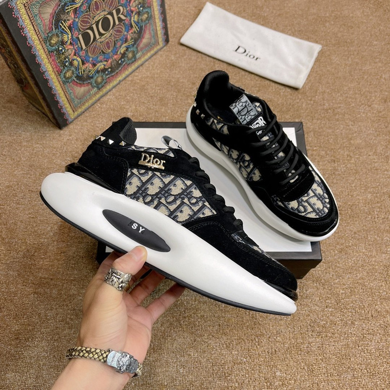 D*or  breathable canvas daddy shoes leather printing mesh shoes