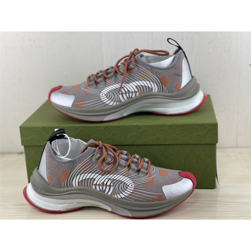 G*u*i run sneakers grey and orange