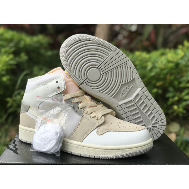 Air Jodan 1 Mid Craft Inside Out White Grey