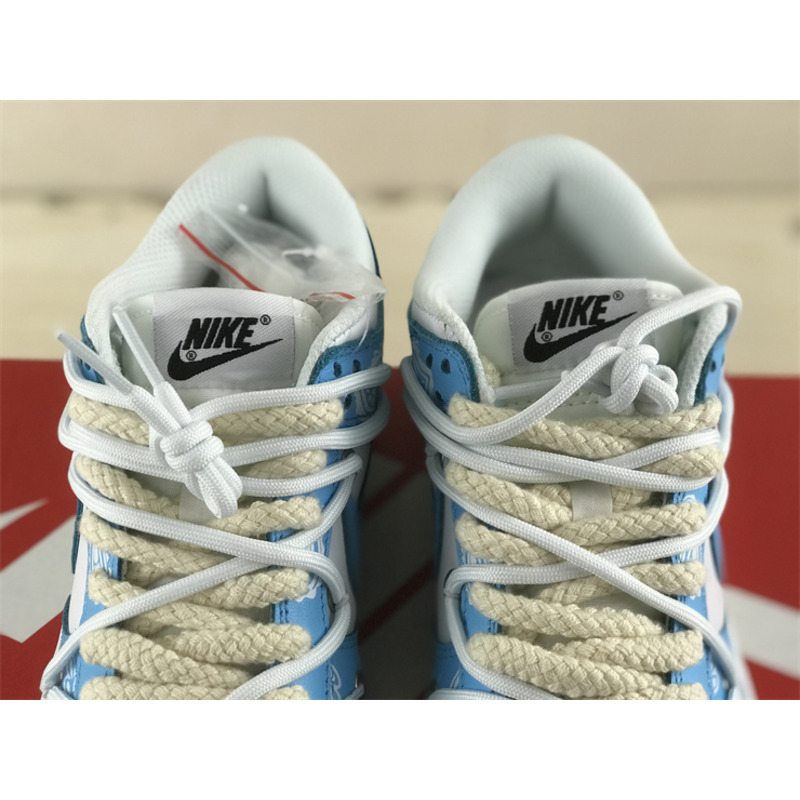 Nike Dunk Low Cashew Flower Sneaker Blue and White