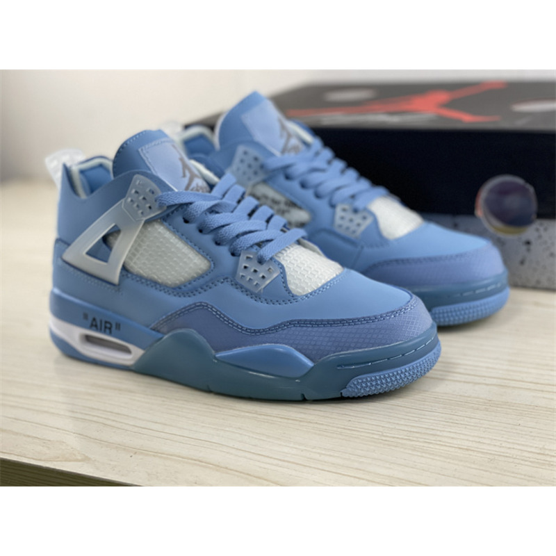 Off White X Air Jordan 4 Blue Sail