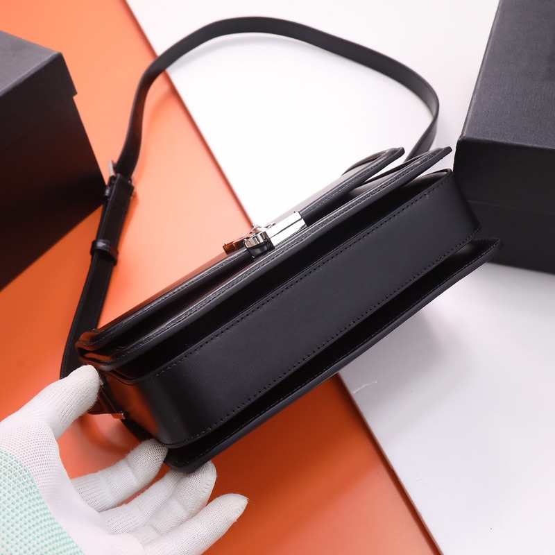 Saint Laurent Solferino Medium Leather Crossbody Bag Black