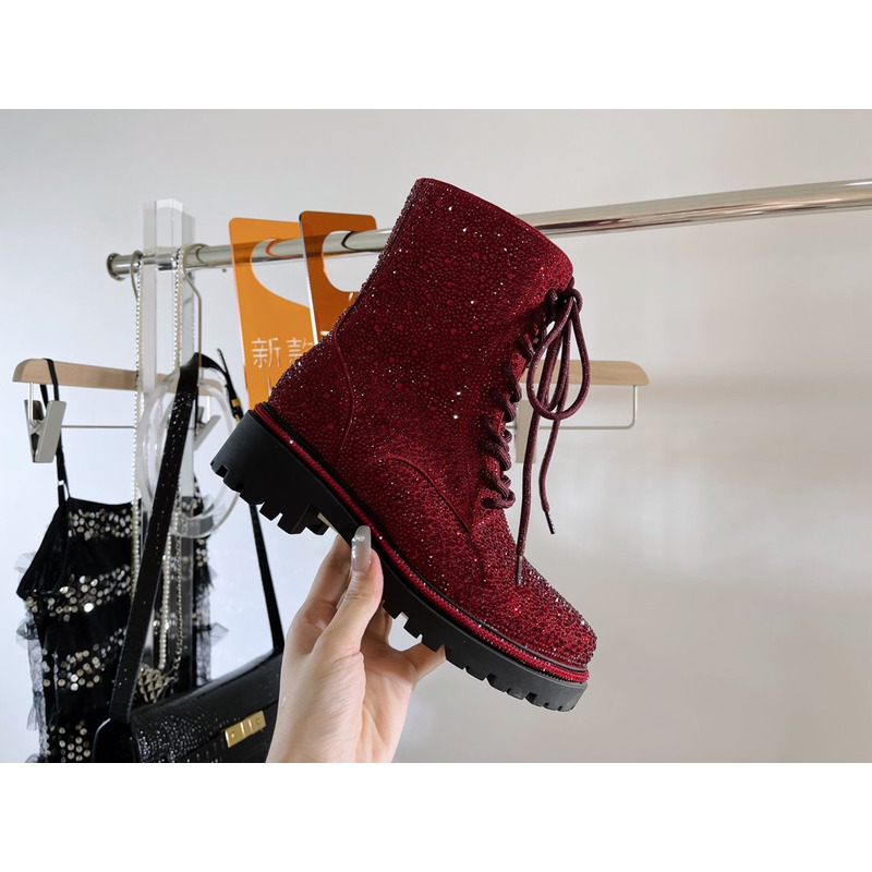 Rene Caovilla Bling Boots Red