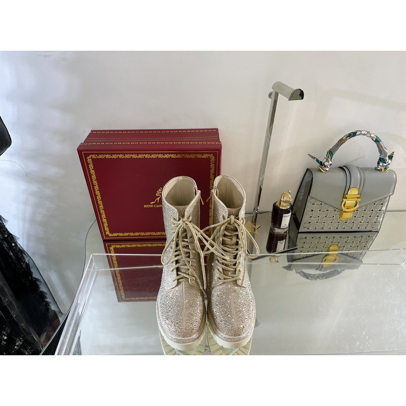 Rene Caovilla Bling Boots Beige