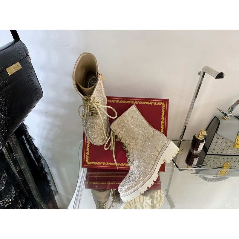 Rene Caovilla Bling Boots Beige