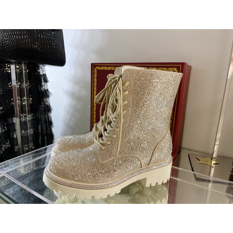 Rene Caovilla Bling Boots Beige