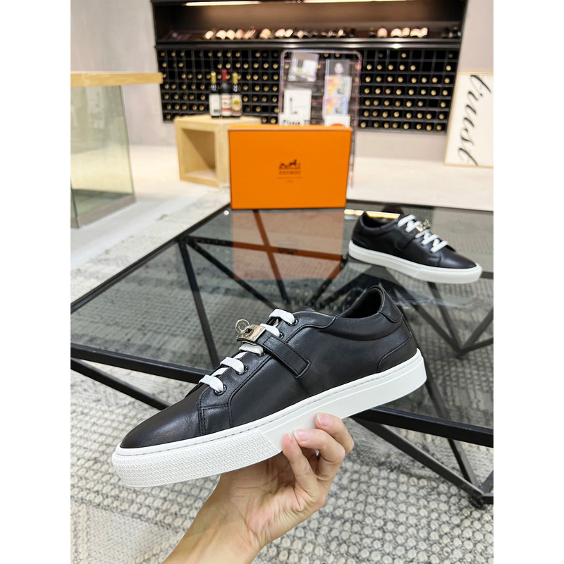 H**mes kelly day low-top sneakers black/silver