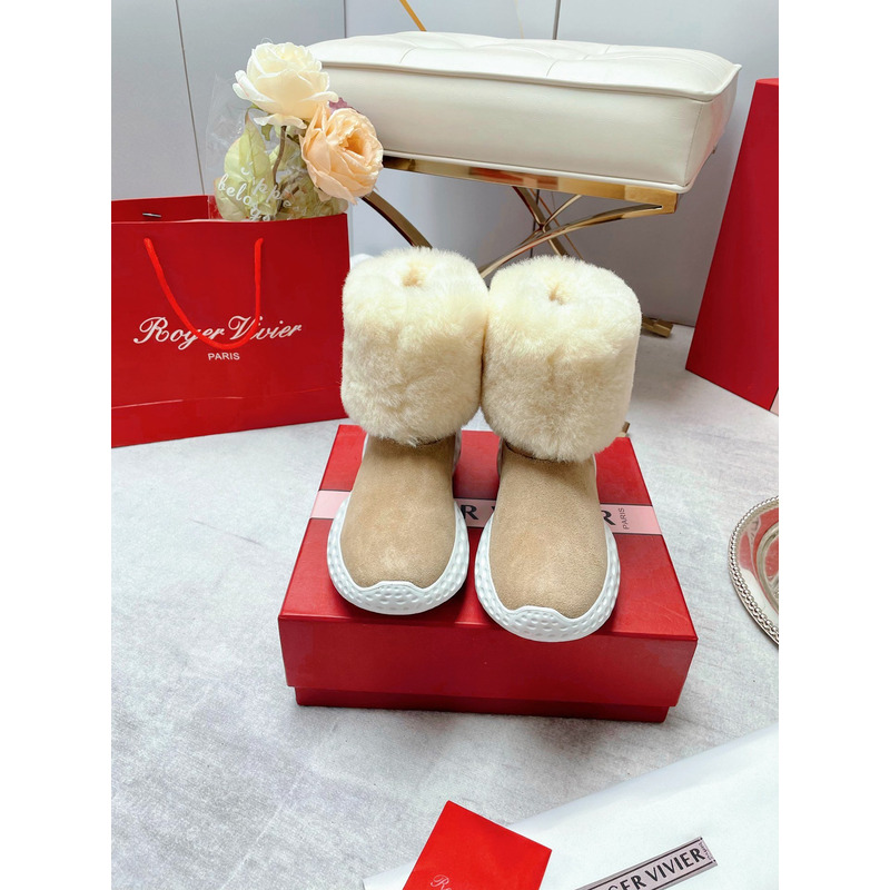 Roger Vivier Run Light Fur Ankle Boots in Suede