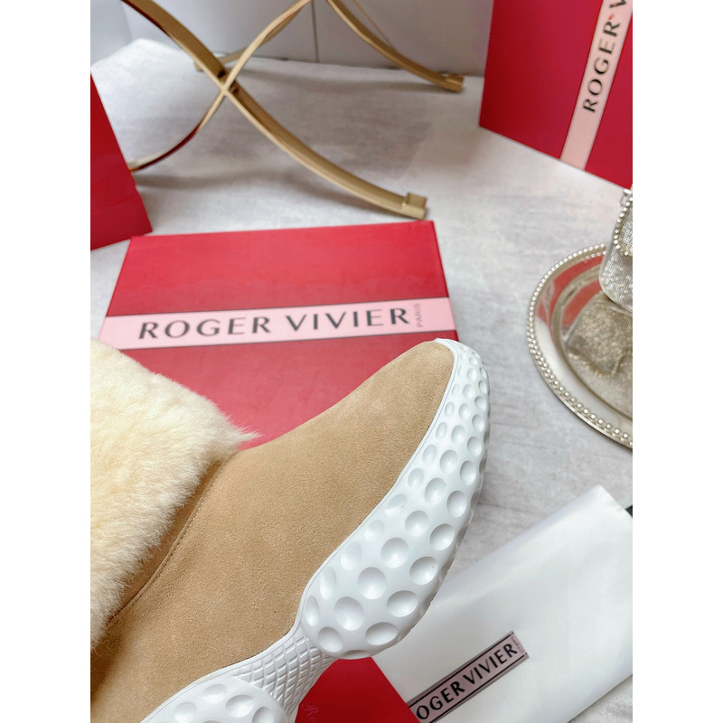 Roger Vivier Run Light Fur Ankle Boots in Suede