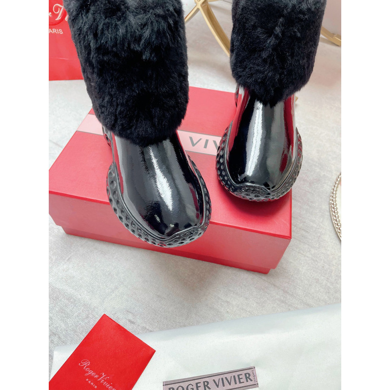 Roger Vivier Run Light Fur Ankle Boots in Black