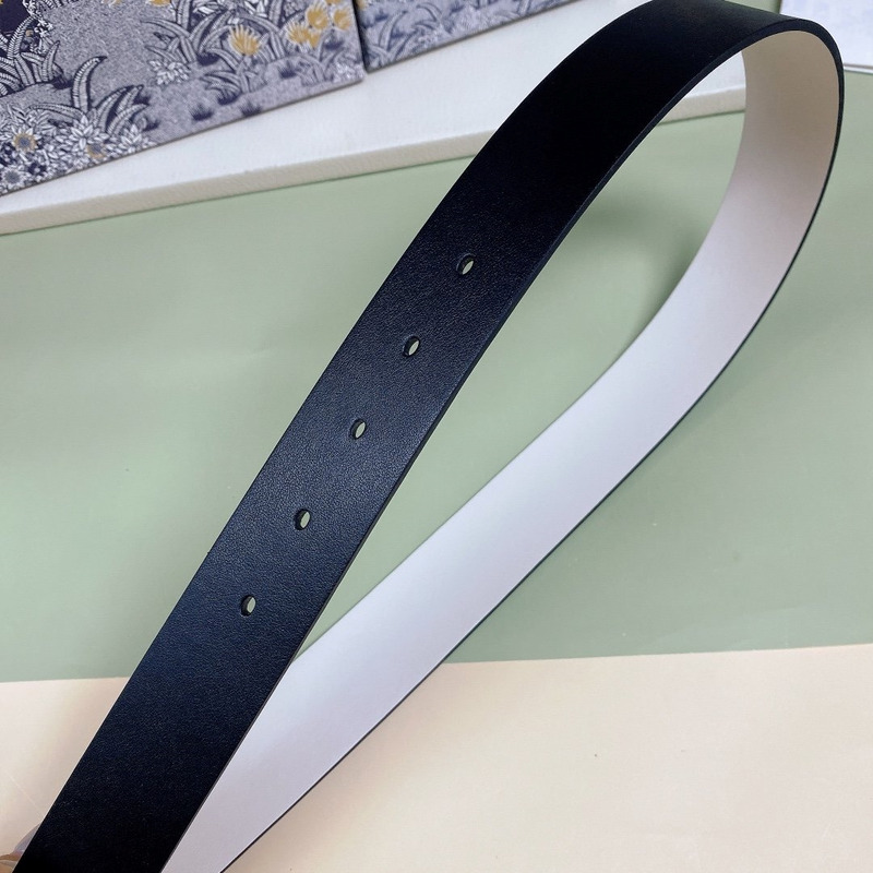 ch**an louboutin & D*or 30 montaigne reversible belt blue and white