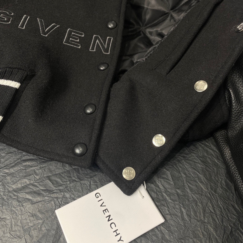 Givenchy Cropped Bomber Jacket Black