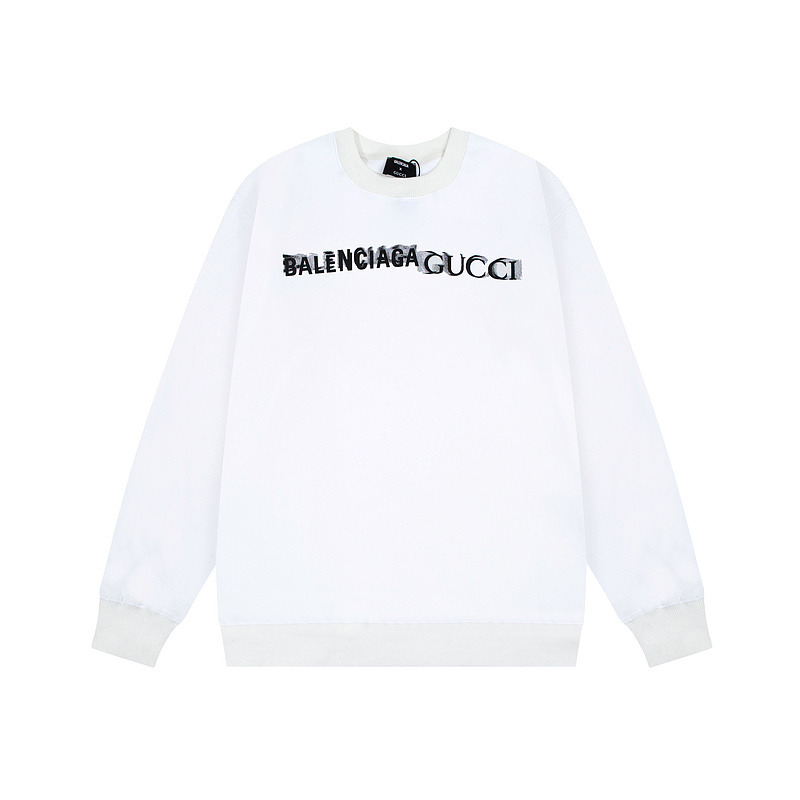 Ba*len*cia*ga x g*u*i sweatshirt  white and black
