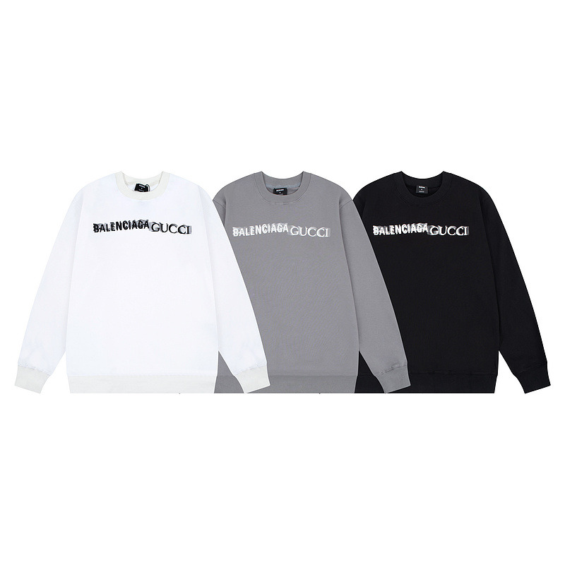 Ba*len*cia*ga x g*u*i sweatshirt  white and black