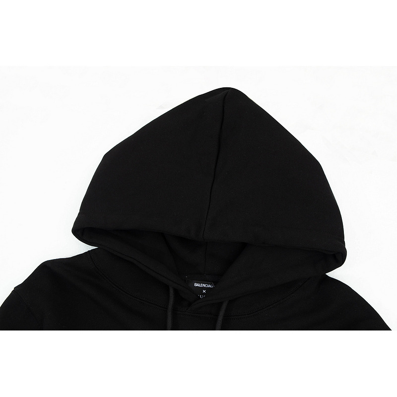 Ba*len*cia*ga x g*u*i logo printing hoodie black