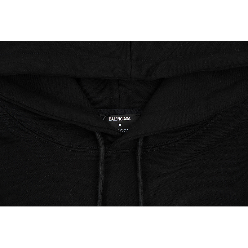 Ba*len*cia*ga x g*u*i logo printing hoodie black