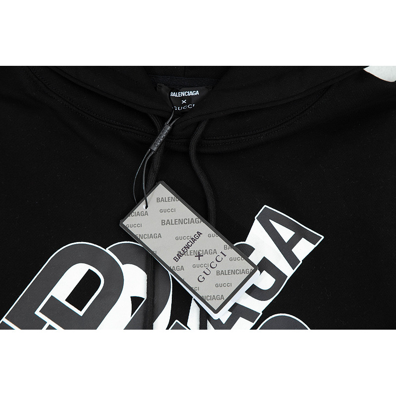 Ba*len*cia*ga x g*u*i logo printing hoodie black