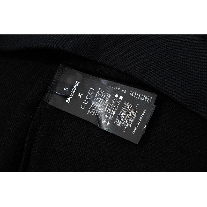 Ba*len*cia*ga x g*u*i logo printing hoodie black