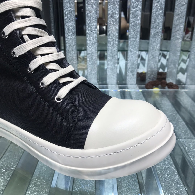 Rick Owens Drkshdw  Denim High Top Sneakers Black