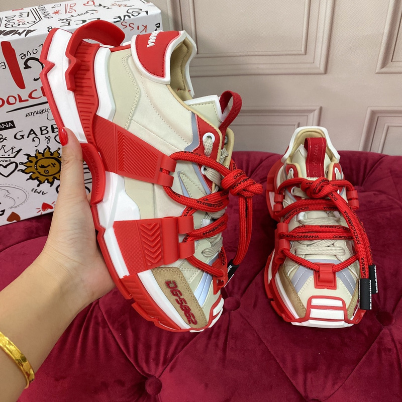 Dolce & Gabbana Chunky Sole Low-top Red Sneakers