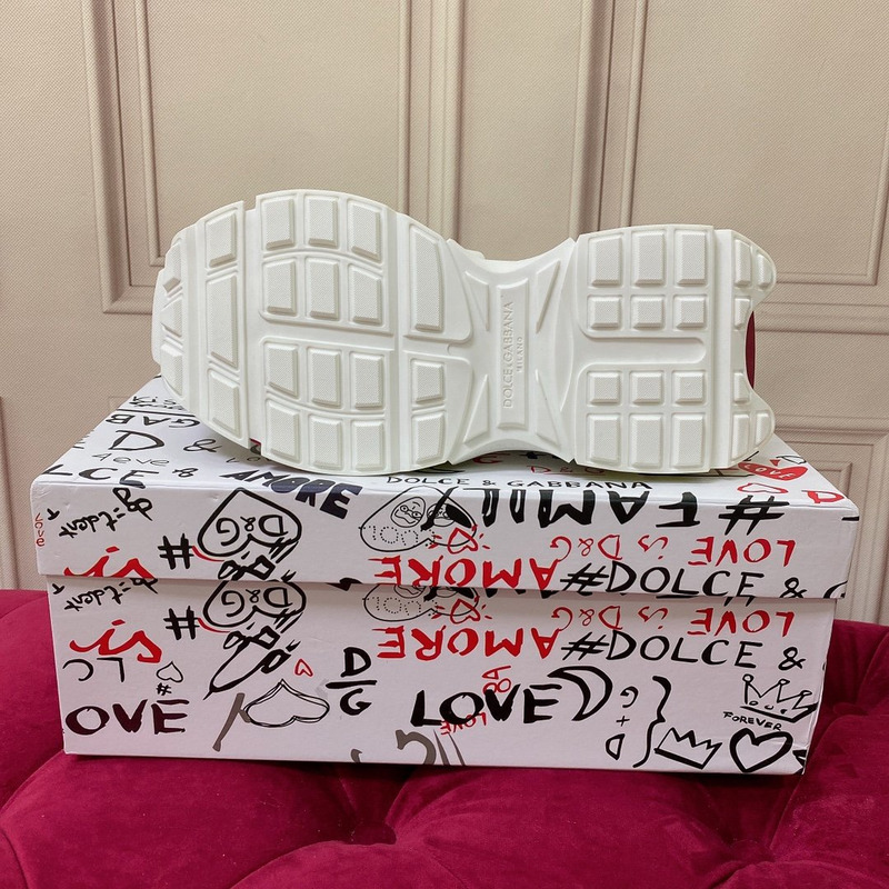 Dolce & Gabbana Panelled Space Multimaterial Sneakers Burgundy/Yellow/White