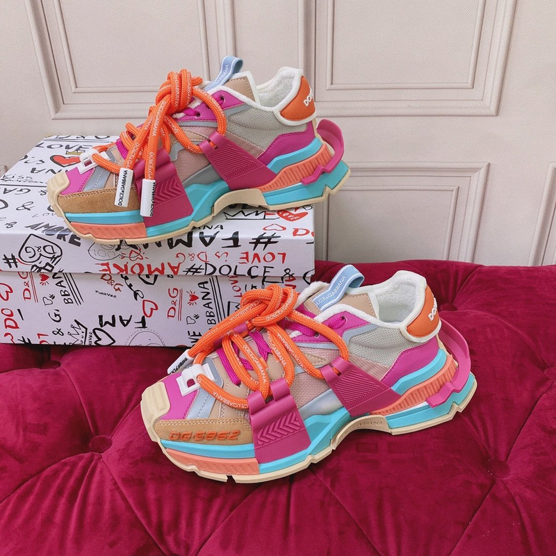 Dolce & Gabbana Chunky Sole Colour-block Fuchsia/multicolour Sneakers