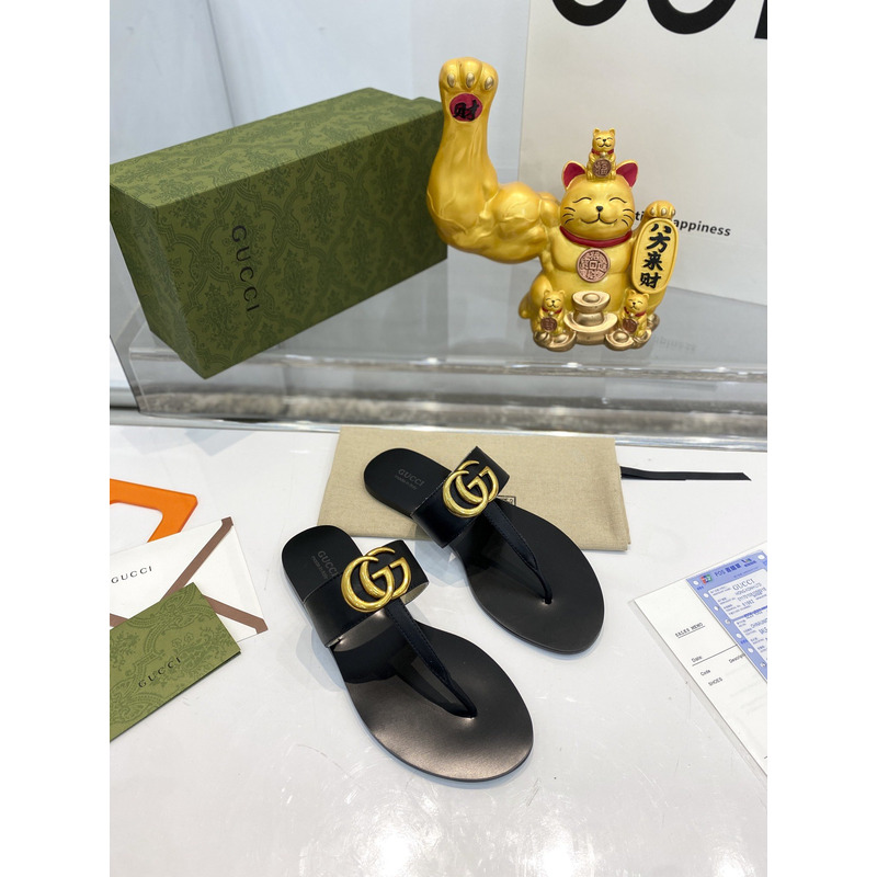 G*u*i gg leather slide black