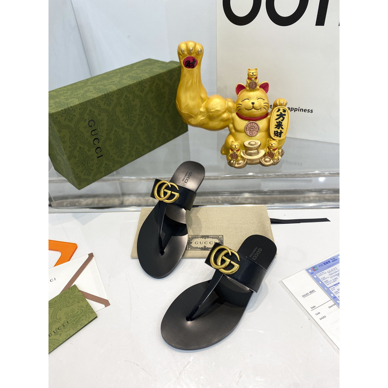 G*u*i gg leather slide black