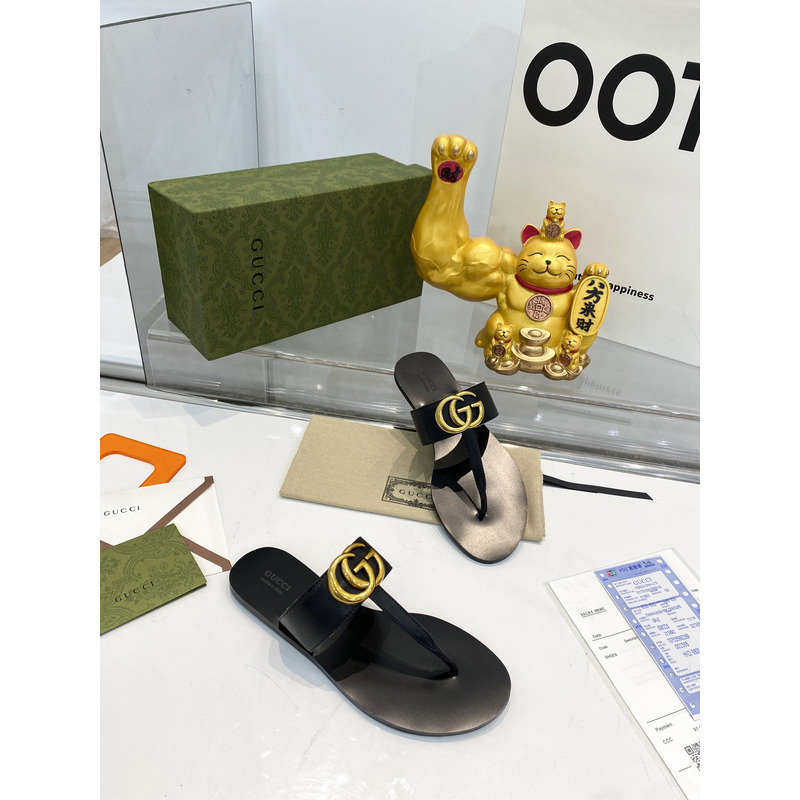 G*u*i gg leather slide black