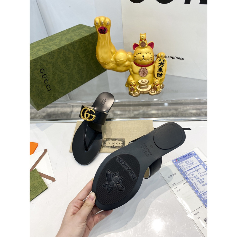 G*u*i gg leather slide black