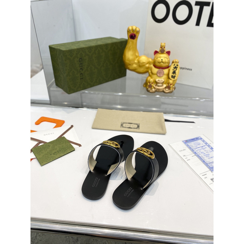 G*u*i gg leather slide black