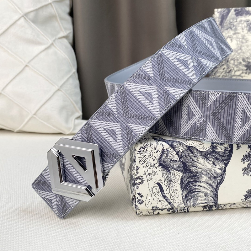 d*or gray cd Di*m*nd canvas and smooth calfskin silver