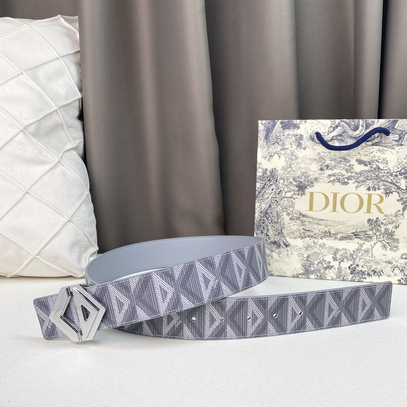 d*or gray cd Di*m*nd canvas and smooth calfskin silver