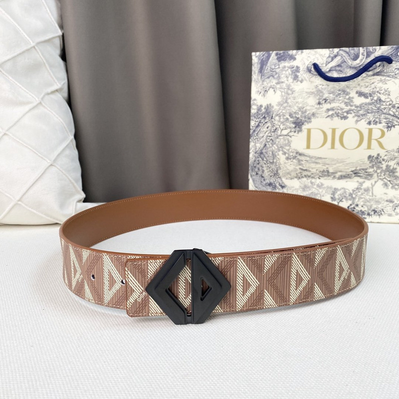 d*or brown cd Di*m*nd canvas and smooth calfskin black
