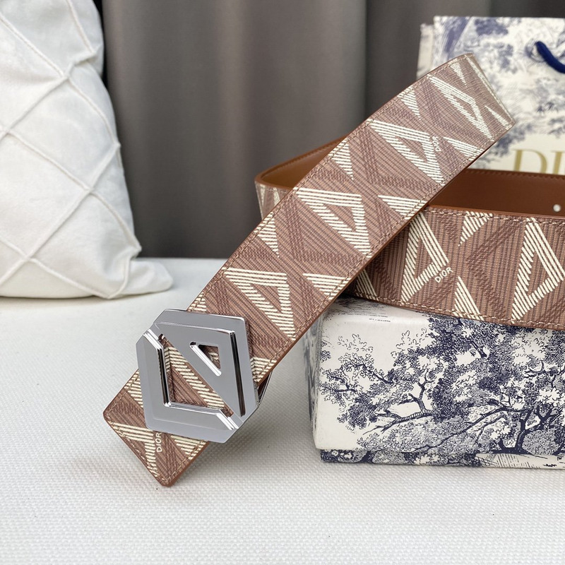 d*or brown cd Di*m*nd canvas and smooth calfskin silver