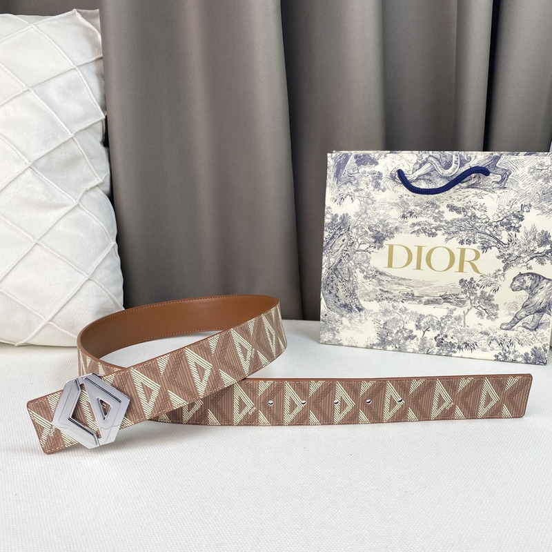 d*or brown cd Di*m*nd canvas and smooth calfskin silver