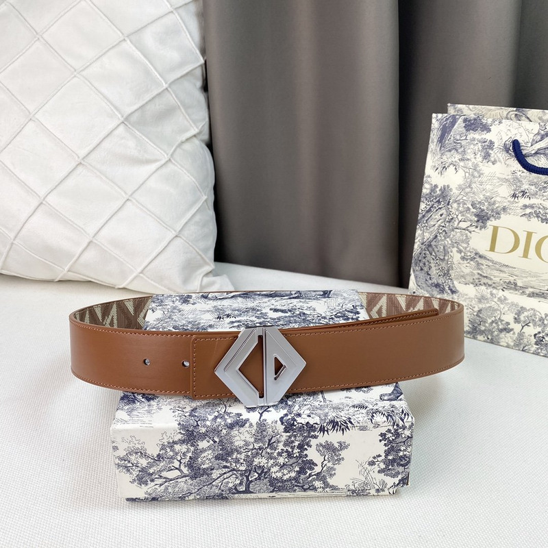 d*or brown cd Di*m*nd canvas and smooth calfskin silver