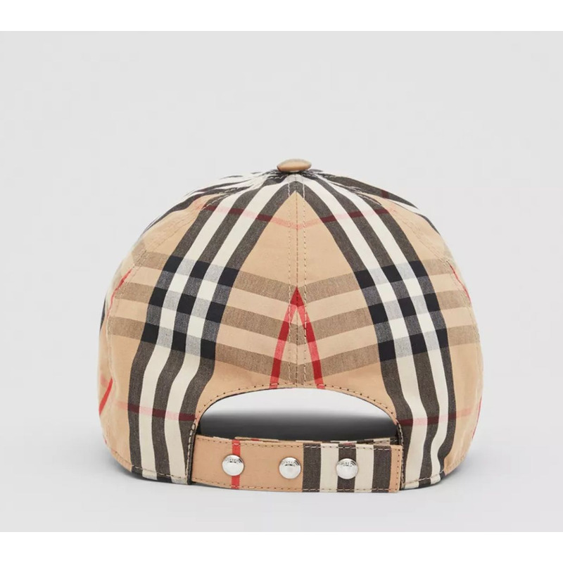 B**rry monogram motif vintage check cotton baseball cap