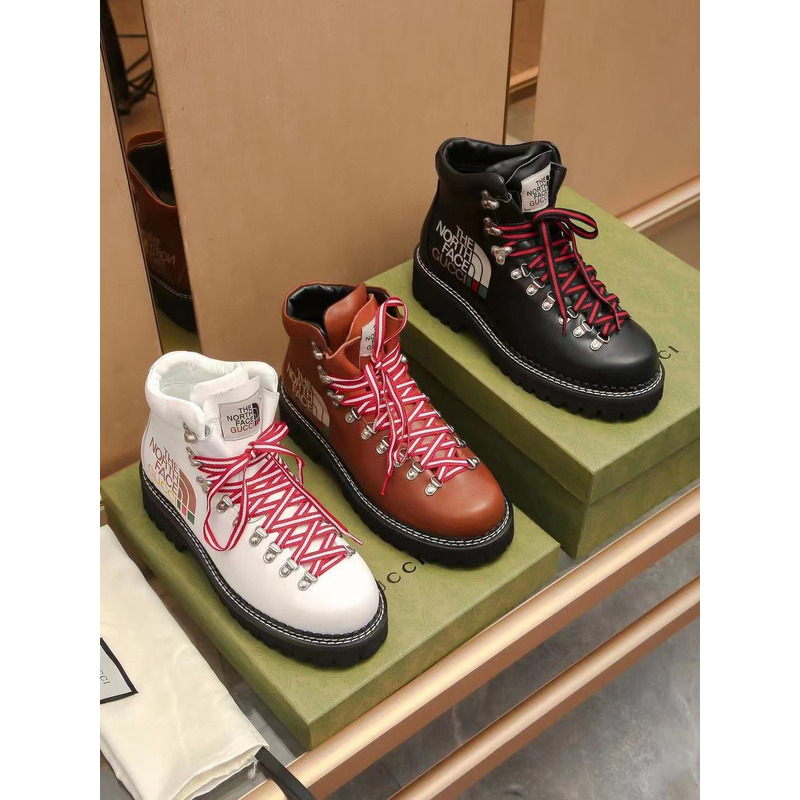 g*u*i x the n0*h F**e leather ankle boots brown