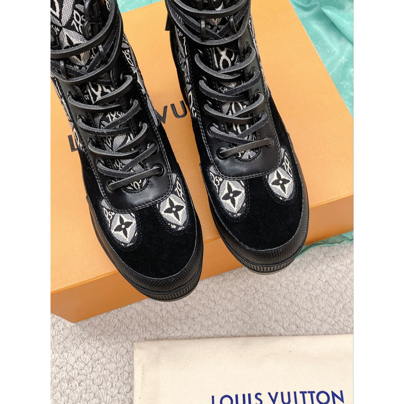 l**is V*t*n laureate platform desert boots monogram black