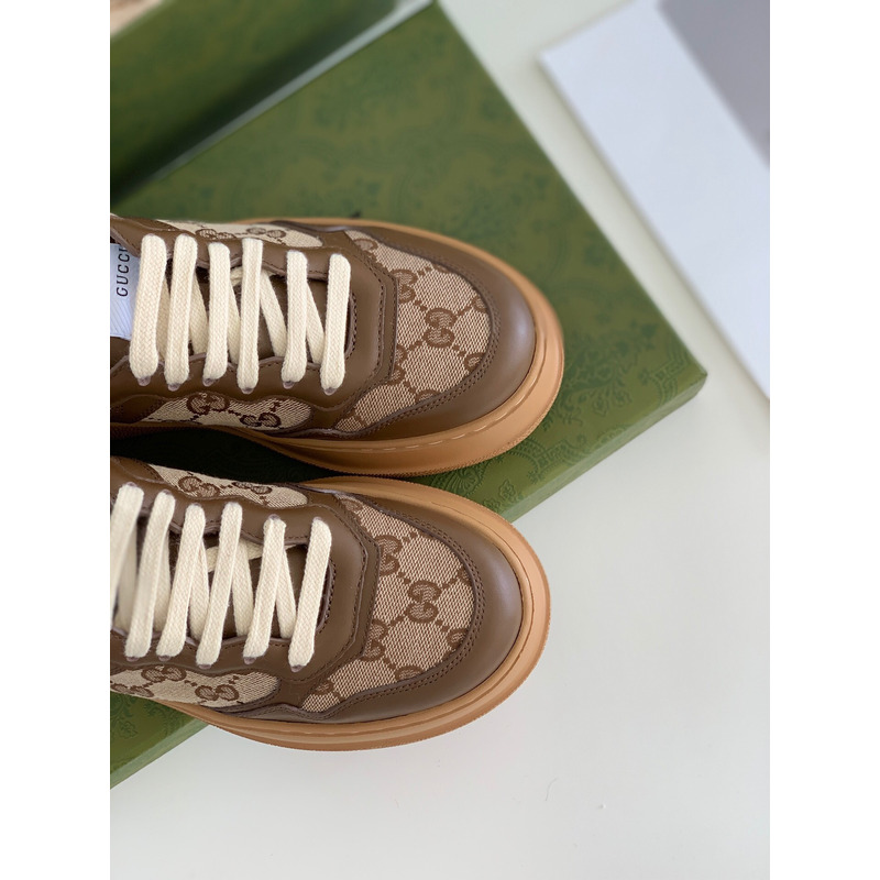 G*u*i  leather-trimmed sneakers